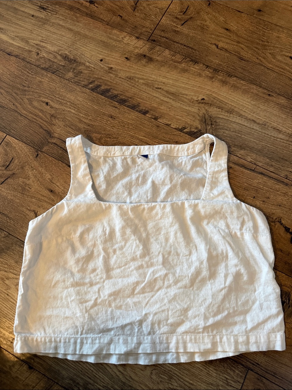 Old Navy White Square-Neck Crop Tank